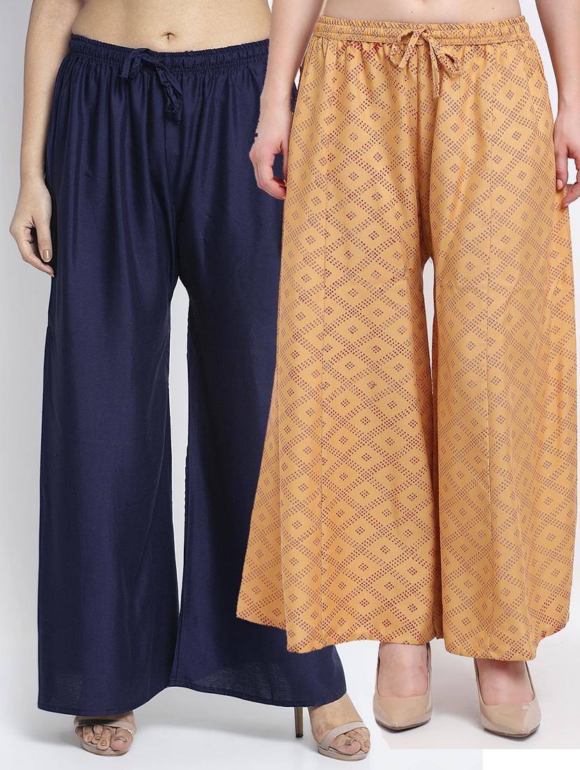 pack of 2 printed flared palazzo - 19125409 -  Zoom Image - 0