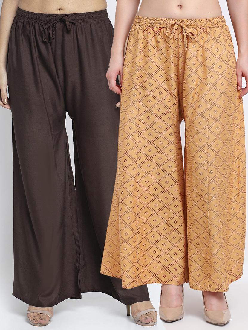 pack of 2 printed flared palazzo - 19125449 -  Zoom Image - 0