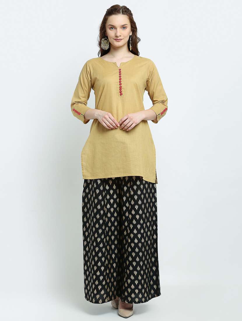 pack of 2 printed & solid palazzo  - 19125466 -  Standard Image - 5