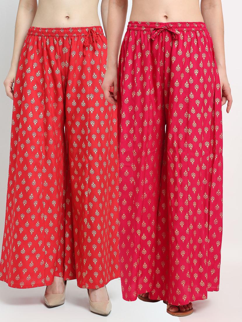 pack of 2 printed flared palazzo - 19125481 - Zoom Image - 0