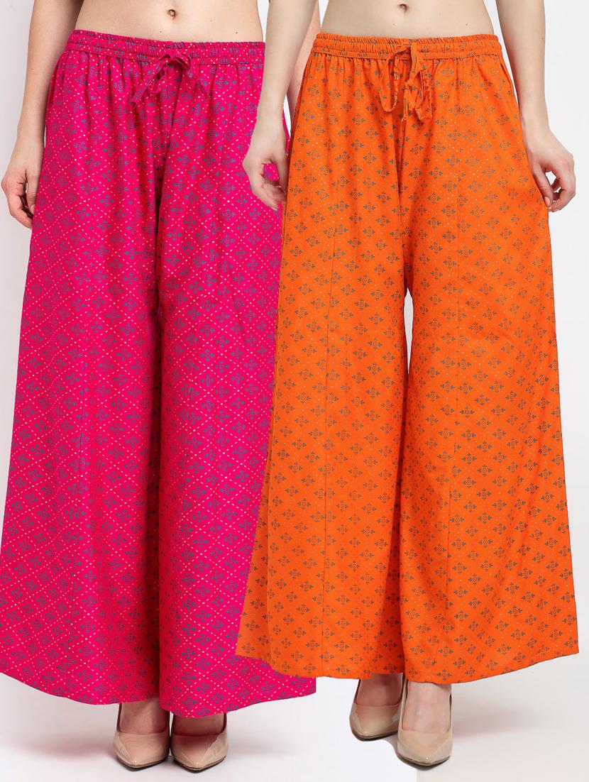 pack of 2 printed flared palazzo - 19125545 -  Zoom Image - 0