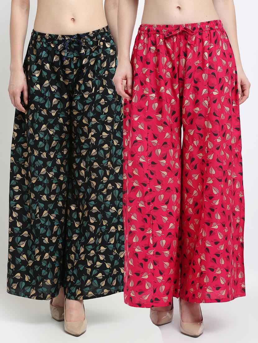 pack of 2 printed flared palazzo - 19125578 -  Zoom Image - 0
