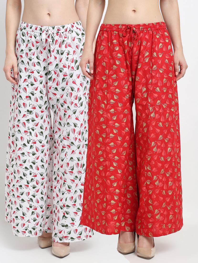 pack of 2 printed flared palazzo - 19125585 -  Zoom Image - 0