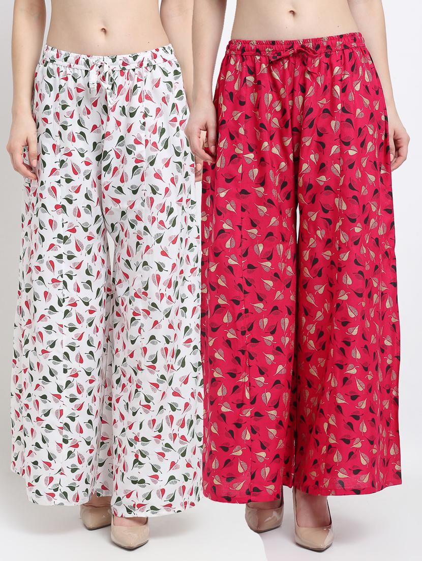 pack of 2 printed flared palazzo - 19125586 -  Zoom Image - 0