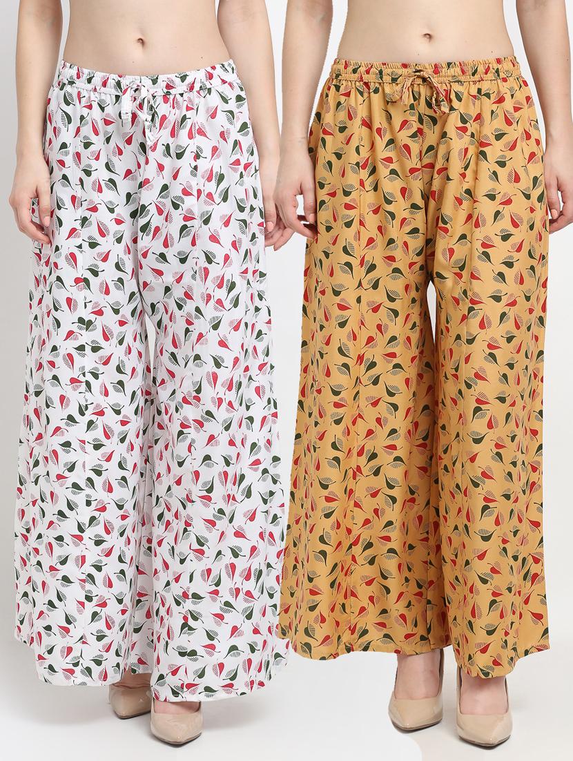 pack of 2 printed flared palazzo - 19125588 -  Zoom Image - 0