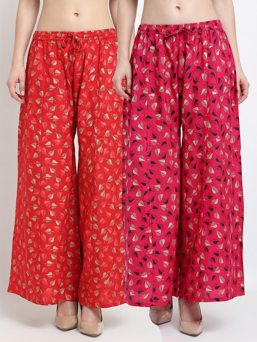 pack of 2 printed flared palazzos - 19125593 -  Zoom Image - 0