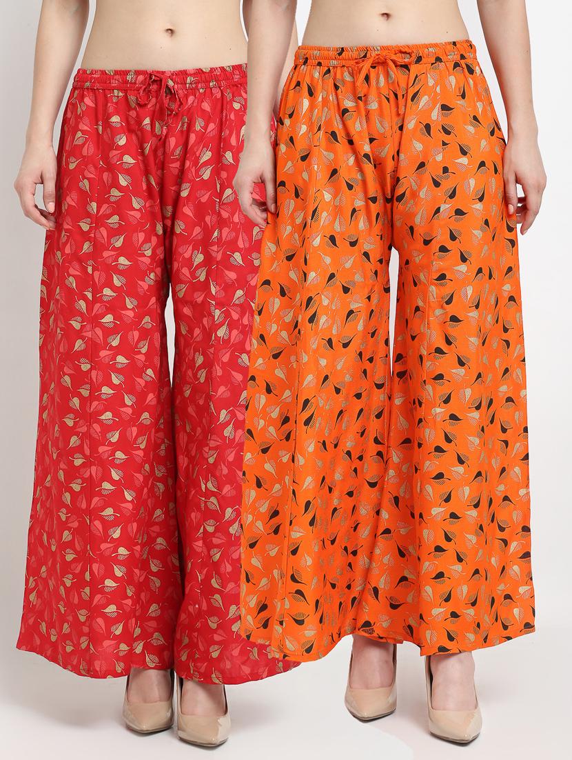 pack of 2 printed flared palazzo - 19125594 -  Zoom Image - 0