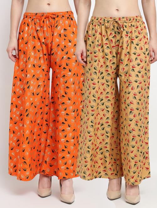 pack of 2 printed flared palazzos - 19125606 -  Standard Image - 0