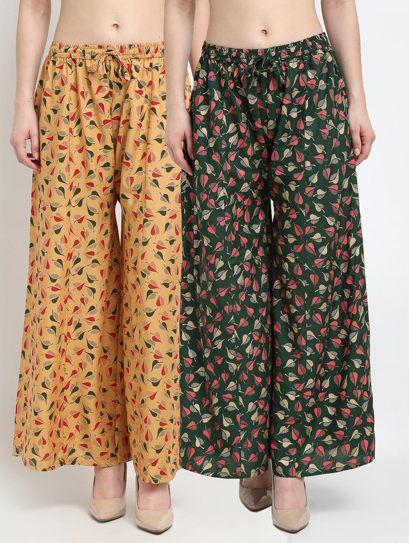 pack of 2 printed flared palazzo - 19125611 -  Zoom Image - 0