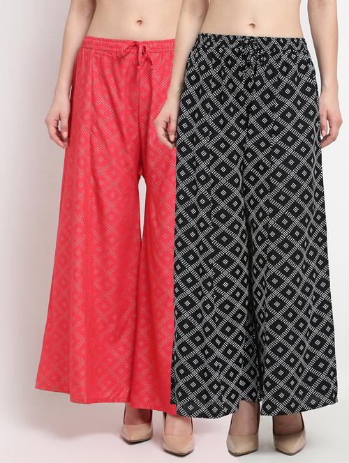 pack of 2 printed flared palazzo - 19125638 -  Standard Image - 0