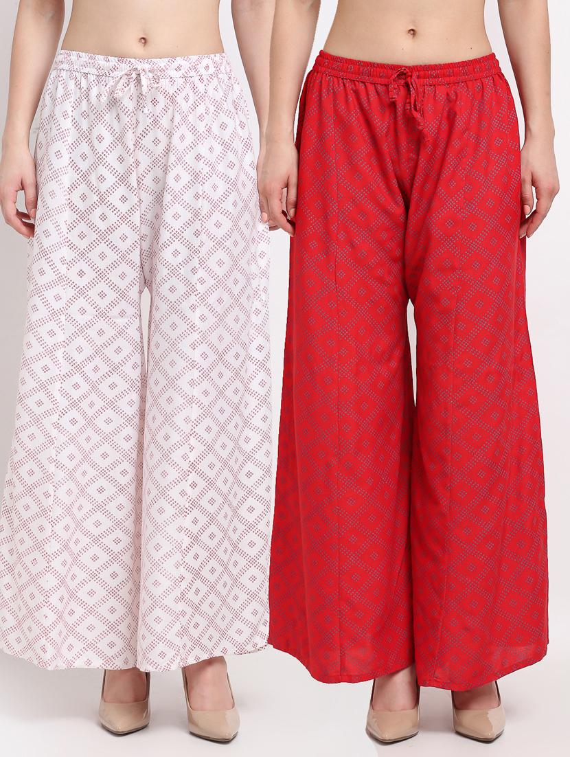 pack of 2 printed flared palazzo - 19125640 -  Zoom Image - 0
