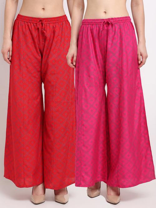 pack of 2 printed flared palazzo - 19125648 -  Standard Image - 0
