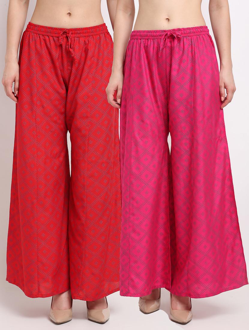pack of 2 printed flared palazzo - 19125648 -  Zoom Image - 0
