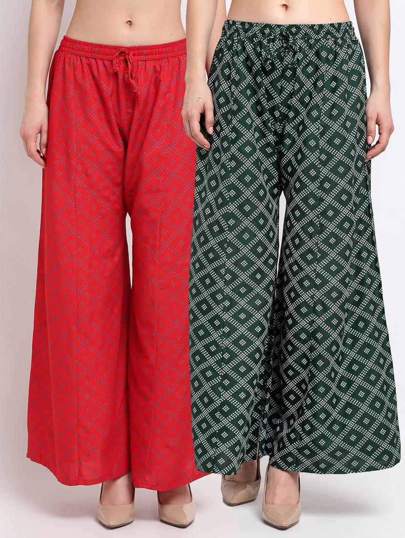 pack of 2 printed flared palazzo - 19125651 -  Zoom Image - 0