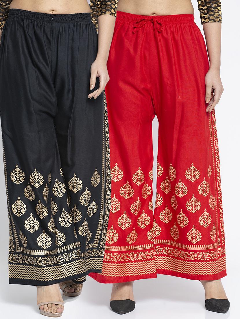 pack of 2 printed flared palazzo - 19125688 -  Zoom Image - 0
