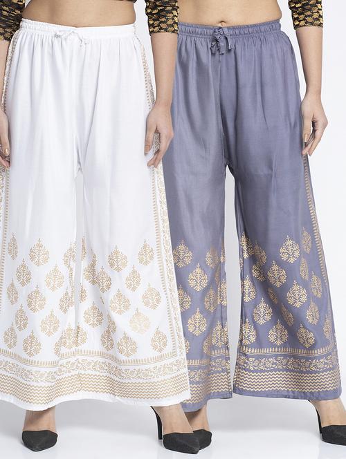 pack of 2 printed flared palazzo - 19125697 -  Standard Image - 0