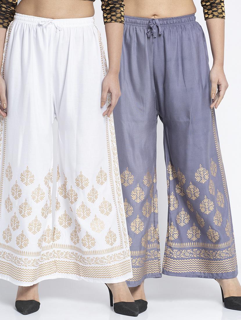 pack of 2 printed flared palazzo - 19125697 -  Zoom Image - 0