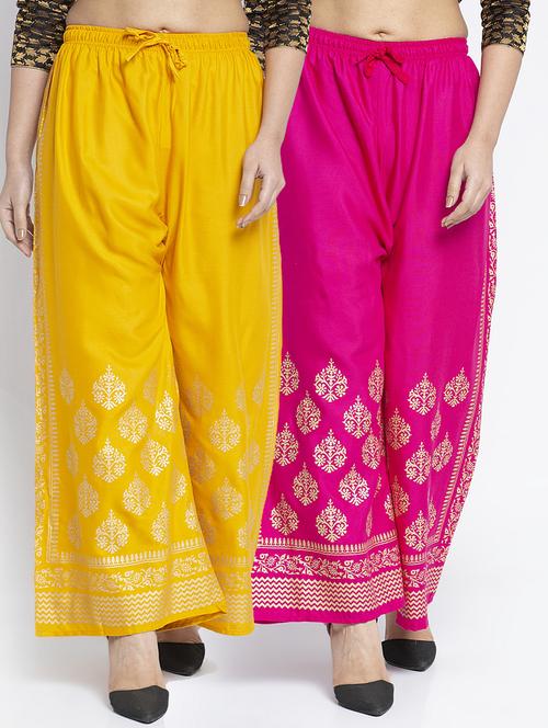 pack of 2 printed flared palazzo - 19125717 -  Standard Image - 0
