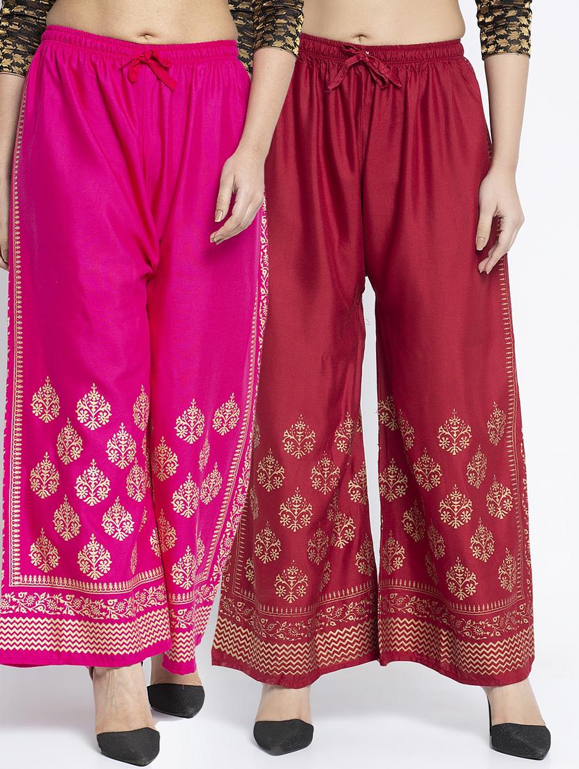 pack of 2 printed flared palazzos - 19125723 -  Zoom Image - 0