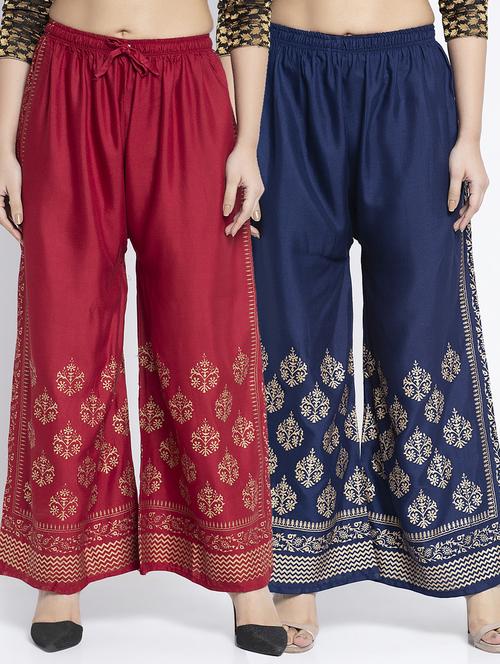 pack of 2 printed flared palazzo - 19125729 -  Standard Image - 0