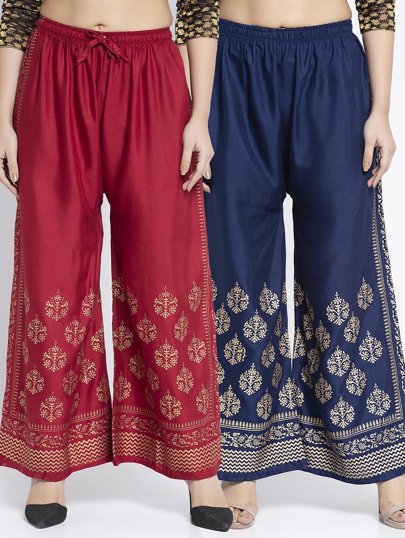 pack of 2 printed flared palazzo - 19125729 -  Zoom Image - 0