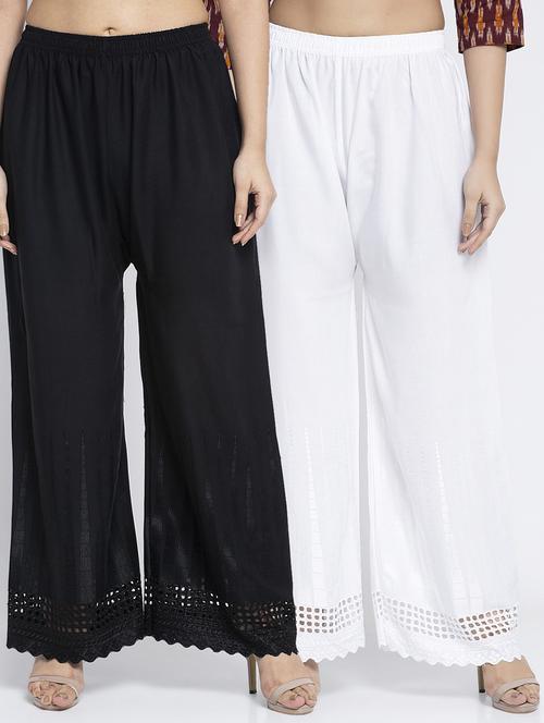 pack of 2 solid flared palazzo - 19125743 -  Standard Image - 0