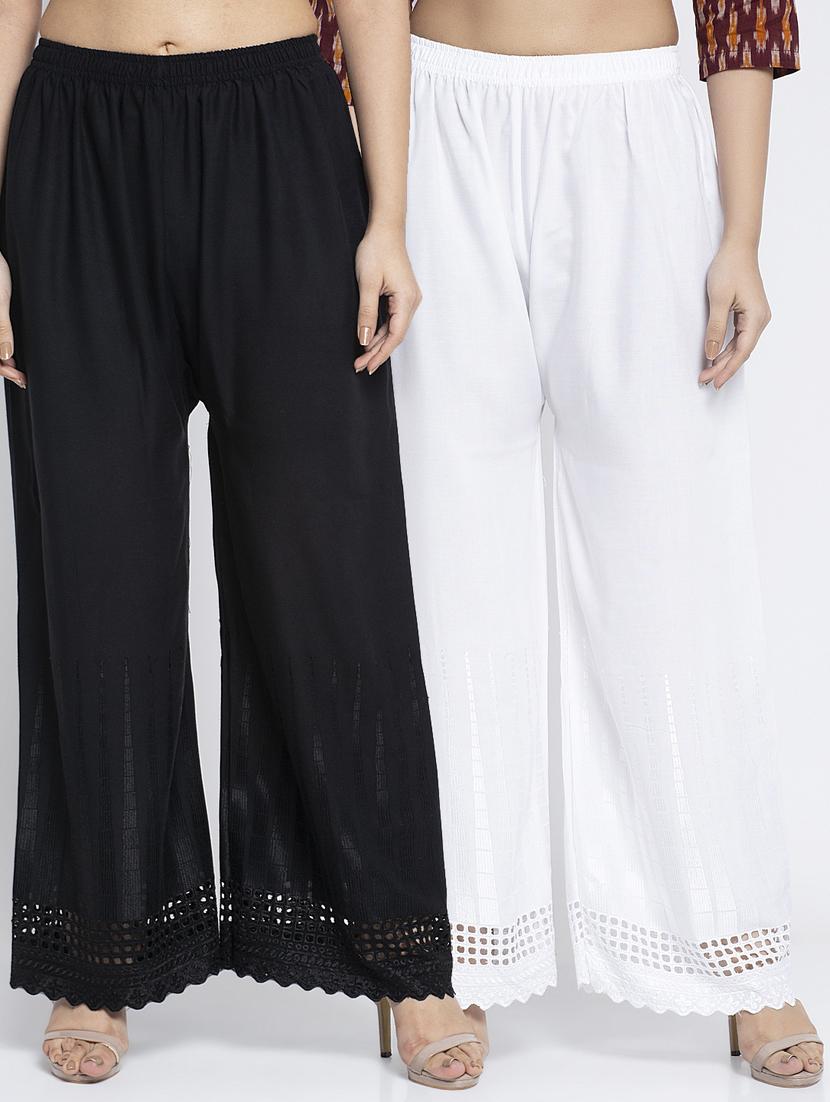 pack of 2 solid flared palazzo - 19125743 -  Zoom Image - 0