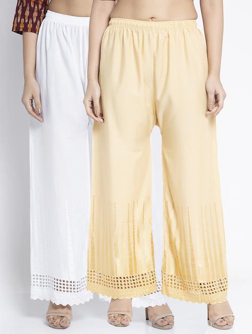 pack of 2 solid flared palazzo - 19125757 -  Standard Image - 0