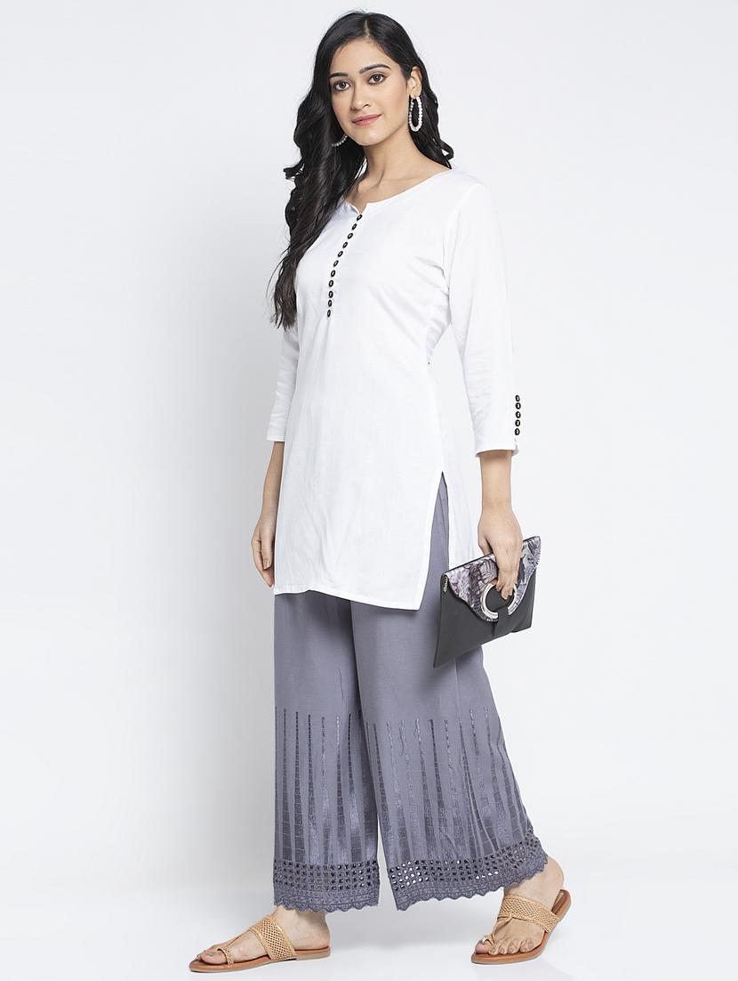 multi colored rayon flared palazzo - 19125768 - Standard Image - 5