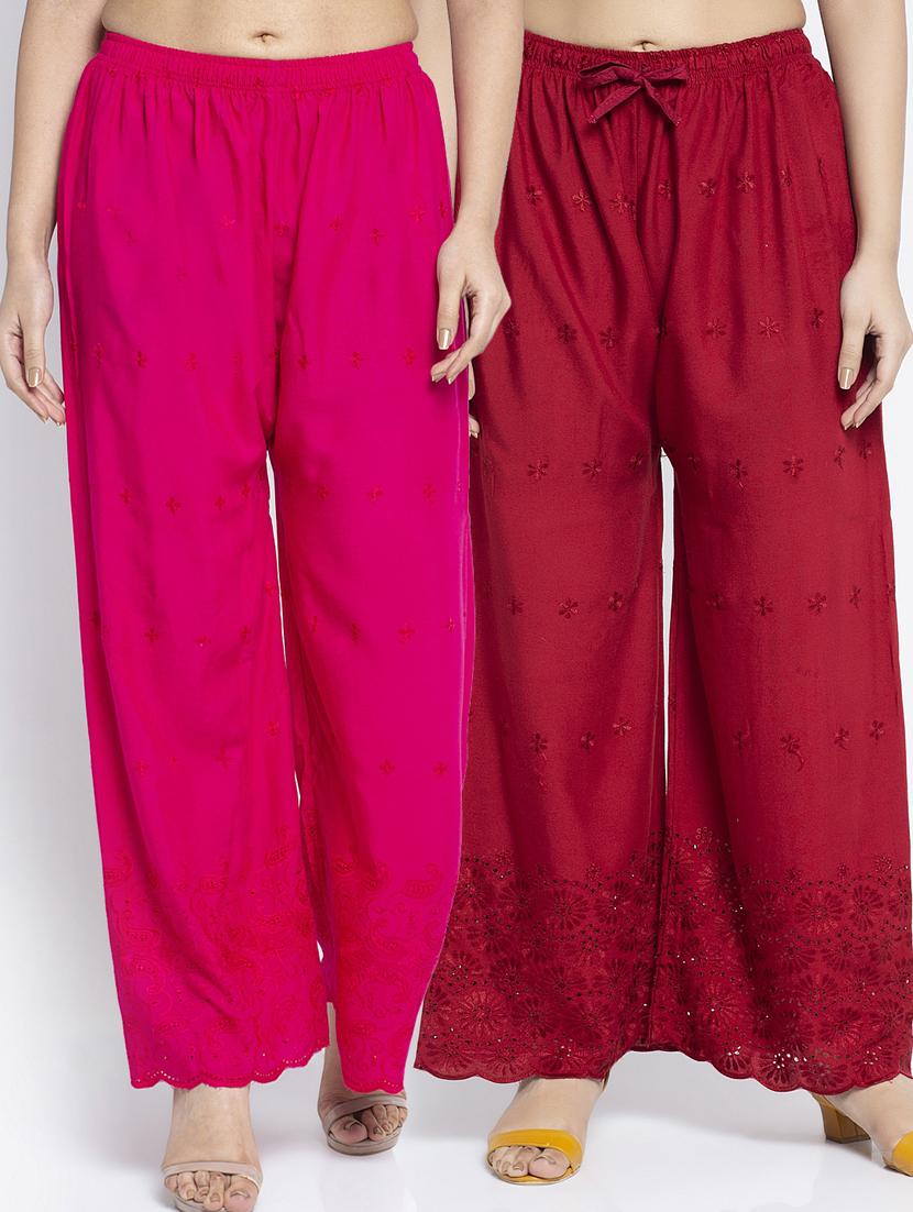 pack of 2 solid flared palazzo - 19125821 - Zoom Image - 0