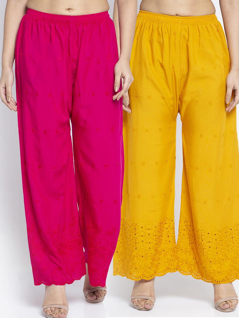 pack of 2 solid flared palazzo - 19125824 -  Zoom Image - 0