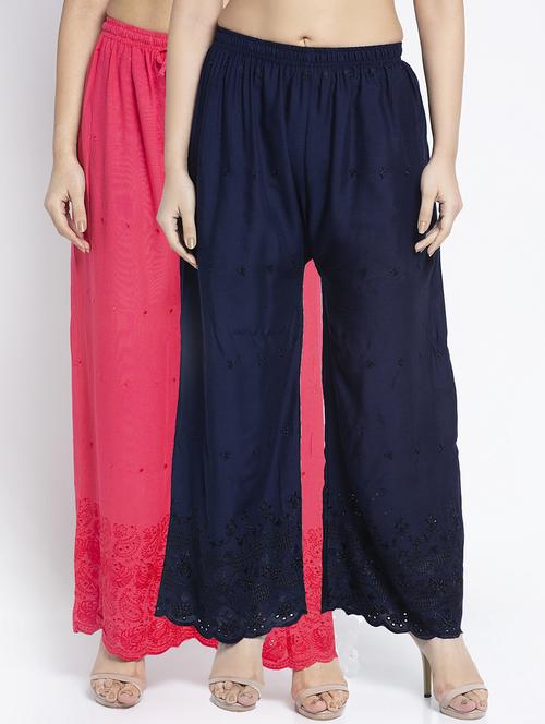pack of 2 solid flared palazzo - 19125832 -  Standard Image - 0