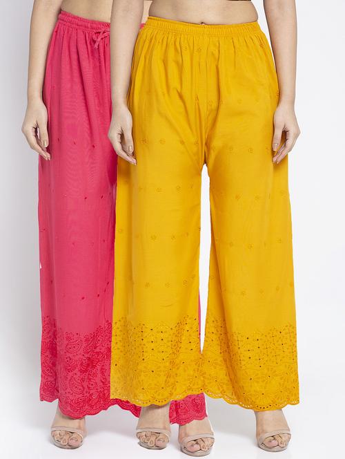 pack of 2 solid flared palazzo - 19125833 -  Standard Image - 0