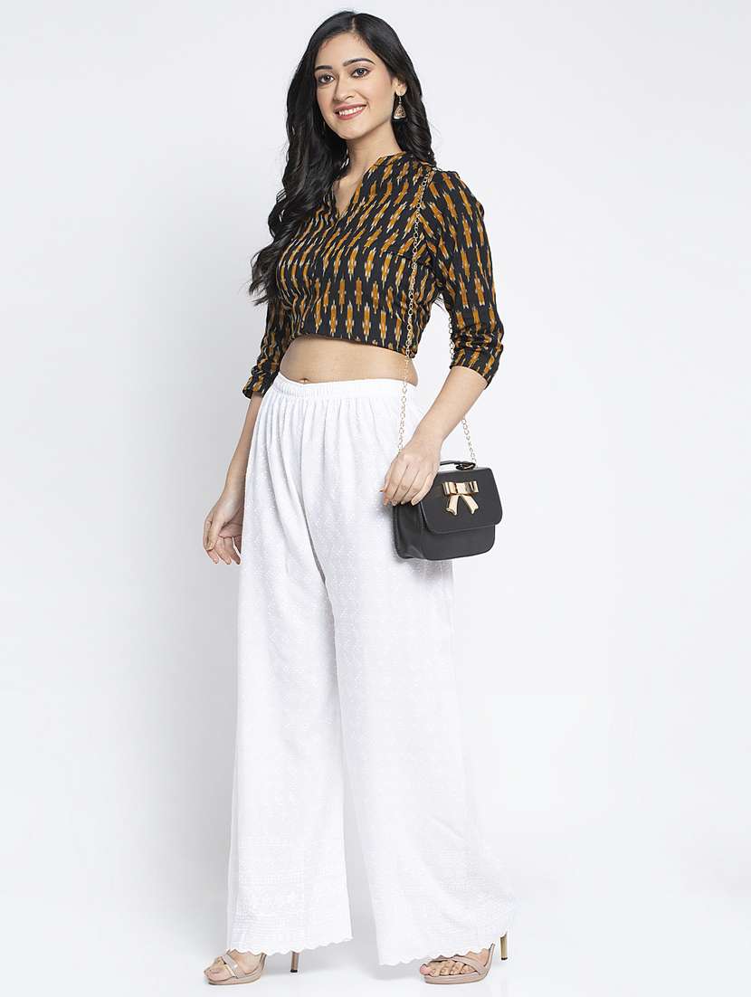 embroidered flared palazzo - 19125843 -  Standard Image - 3