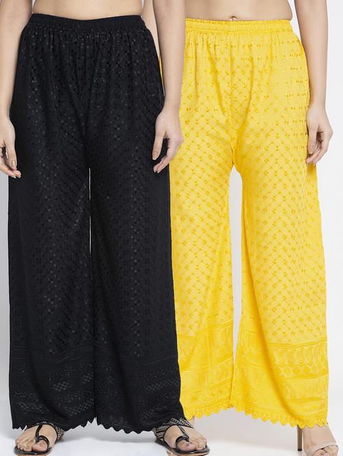 pack of 2 embroidered straight palazzo - 19125856 -  Standard Image - 0