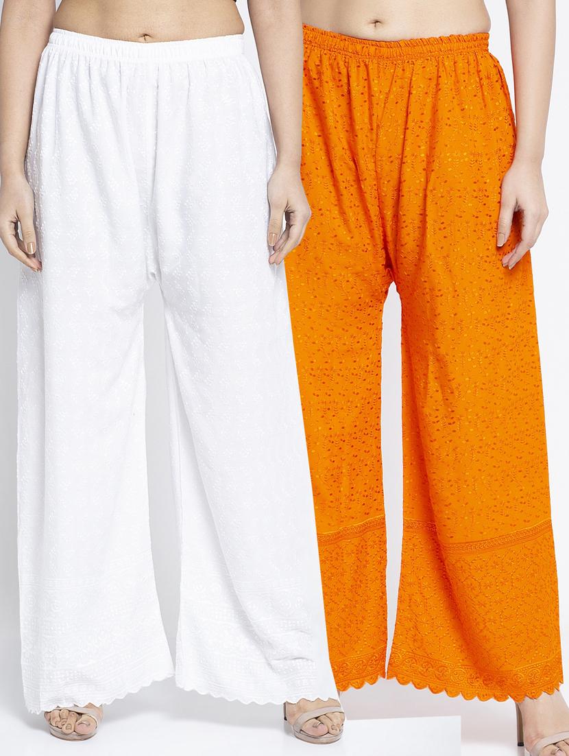 pack of 2 embroidered straight palazzo - 19125866 -  Zoom Image - 0