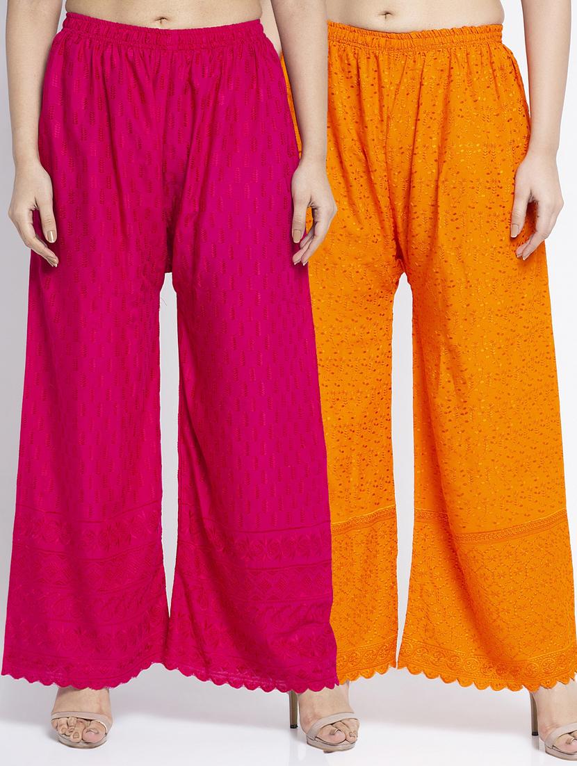 pack of 2 solid flared palazzo - 19125884 -  Zoom Image - 0