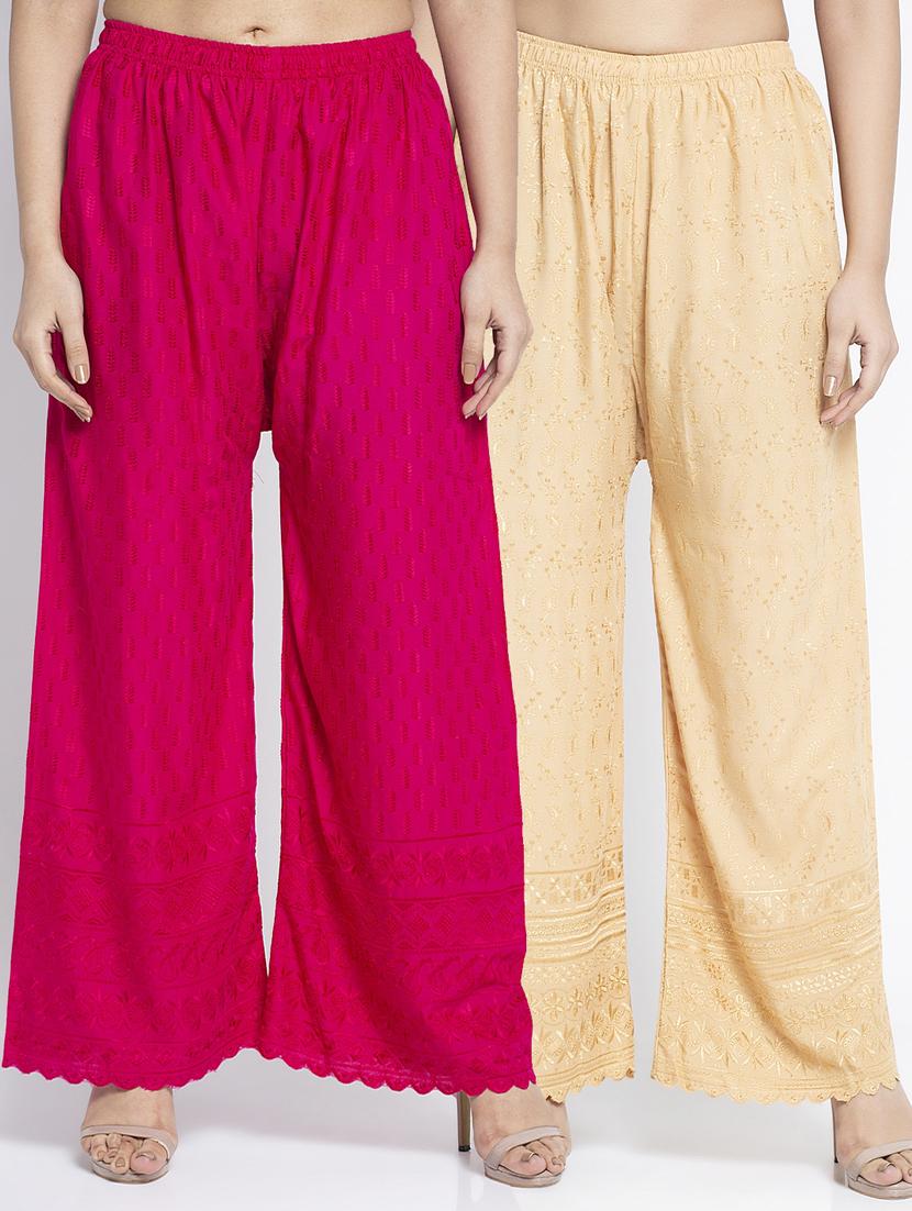 pack of 2 solid flared palazzo - 19125885 -  Zoom Image - 0