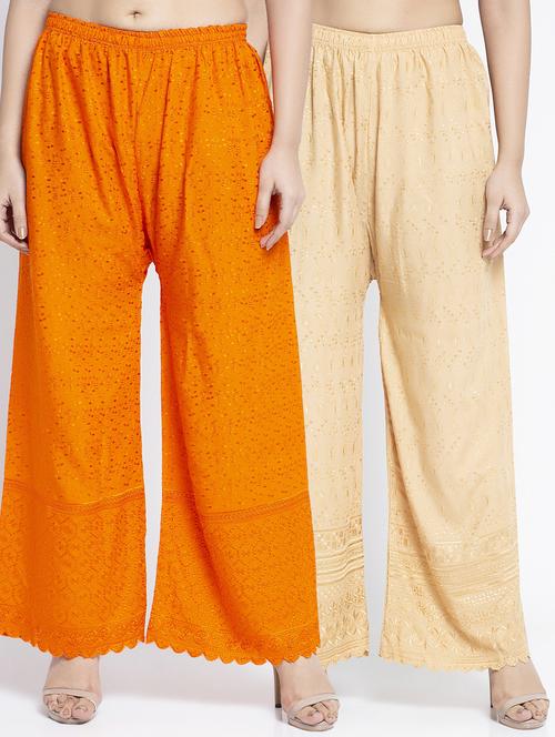pack of 2 solid flared palazzo - 19125889 -  Standard Image - 0