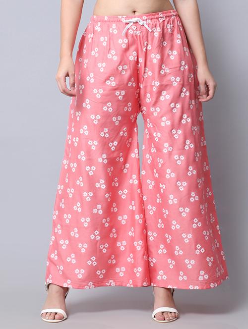 floral print flared palazzo - 19125906 - Standard Image - 0