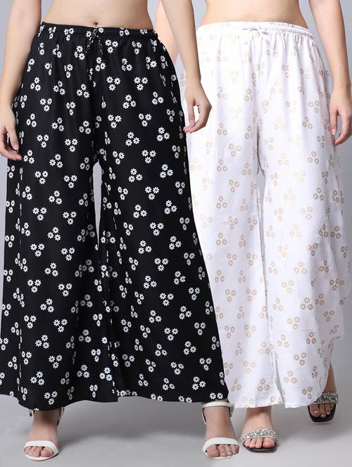 pack of 2 printed flared palazzo - 19125909 - Standard Image - 0