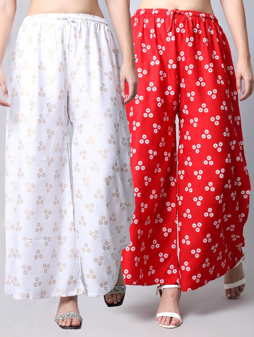 pack of 2 floral  printed flared palazzo - 19125917 -  Zoom Image - 0