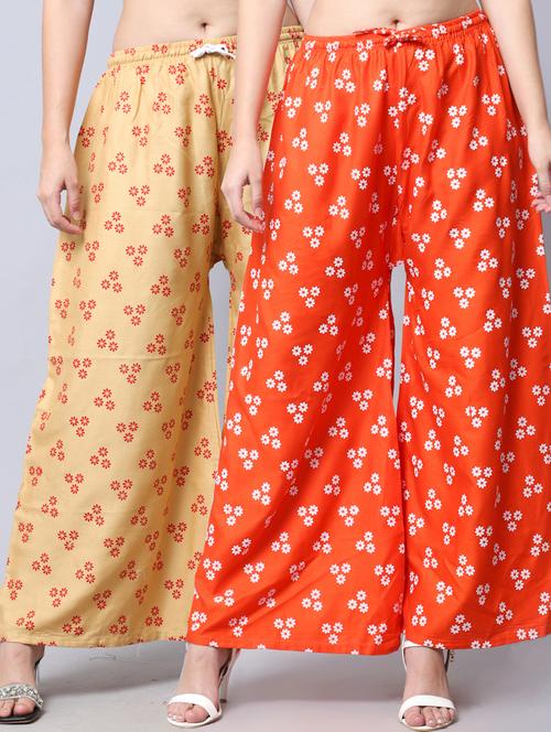 pack of 2 printed flared palazzo - 19125930 -  Standard Image - 0