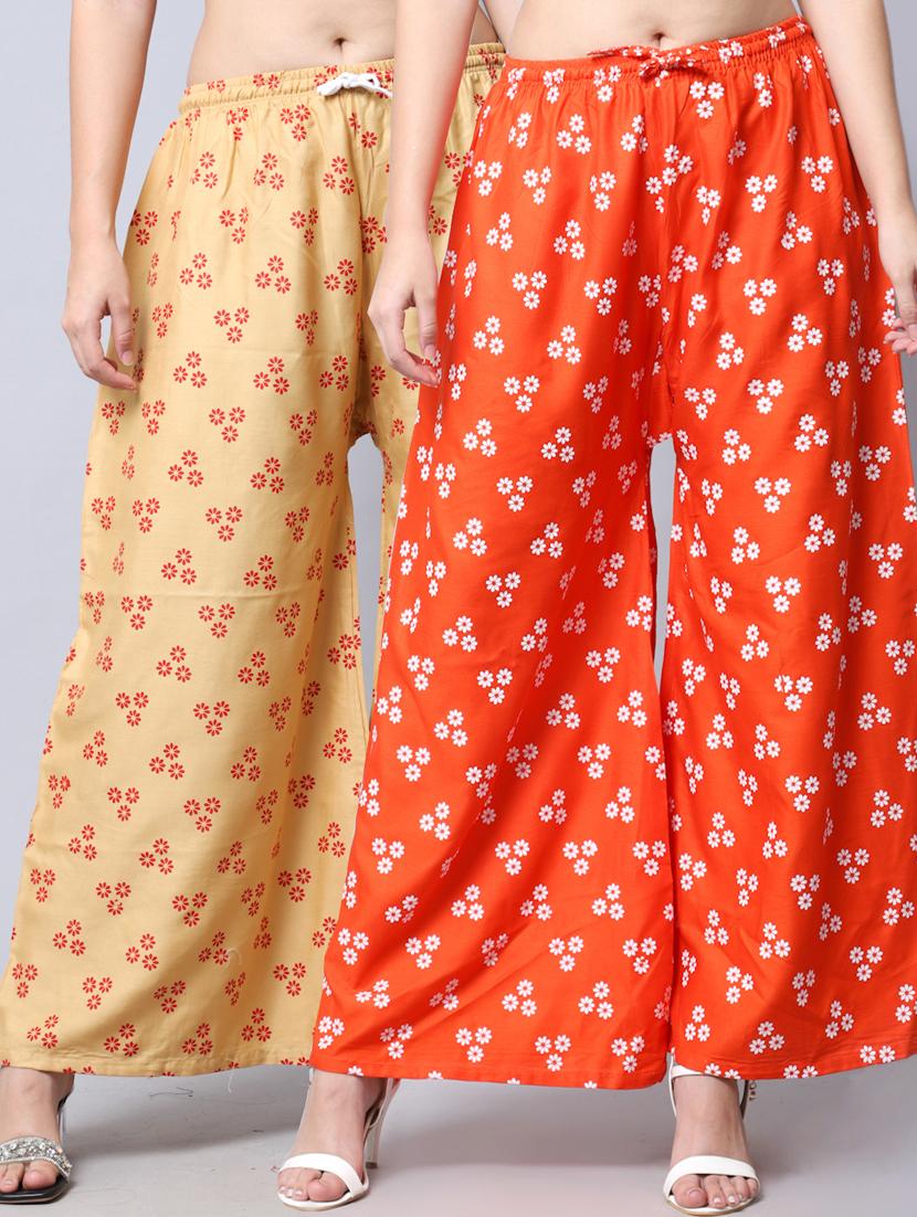 pack of 2 printed flared palazzo - 19125930 -  Zoom Image - 0