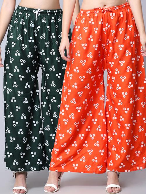 pack of 2 printed flared palazzo - 19125931 -  Standard Image - 0