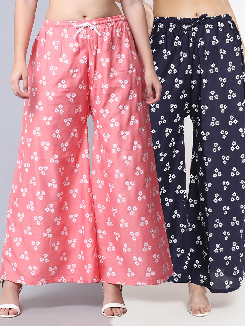 pack of 2 printed flared palazzo - 19125949 -  Zoom Image - 0