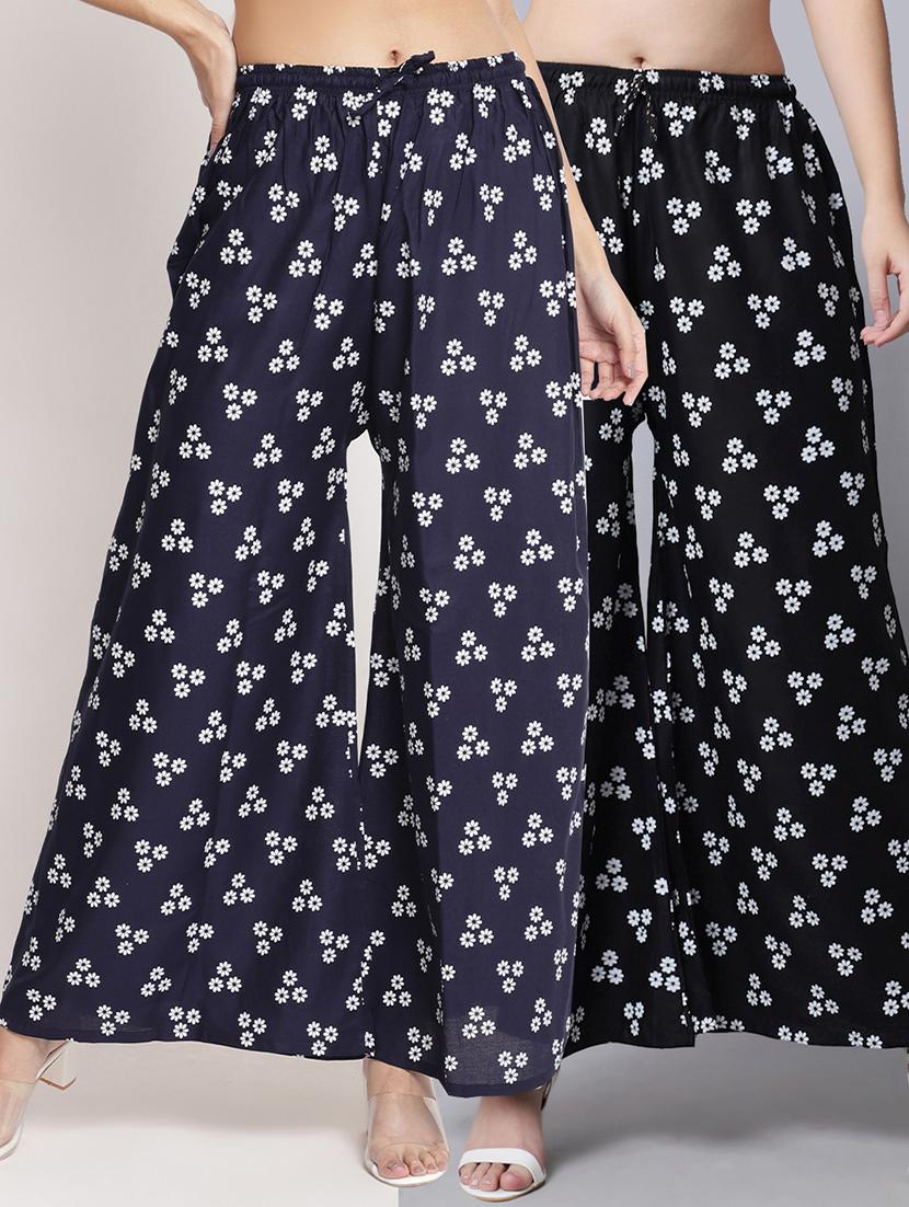 pack of 2 printed flared palazzo - 19125951 -  Zoom Image - 0