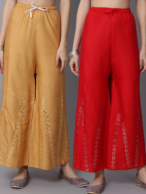 pack of 2 solid flared palazzo - 19125992 -  Standard Image - 0