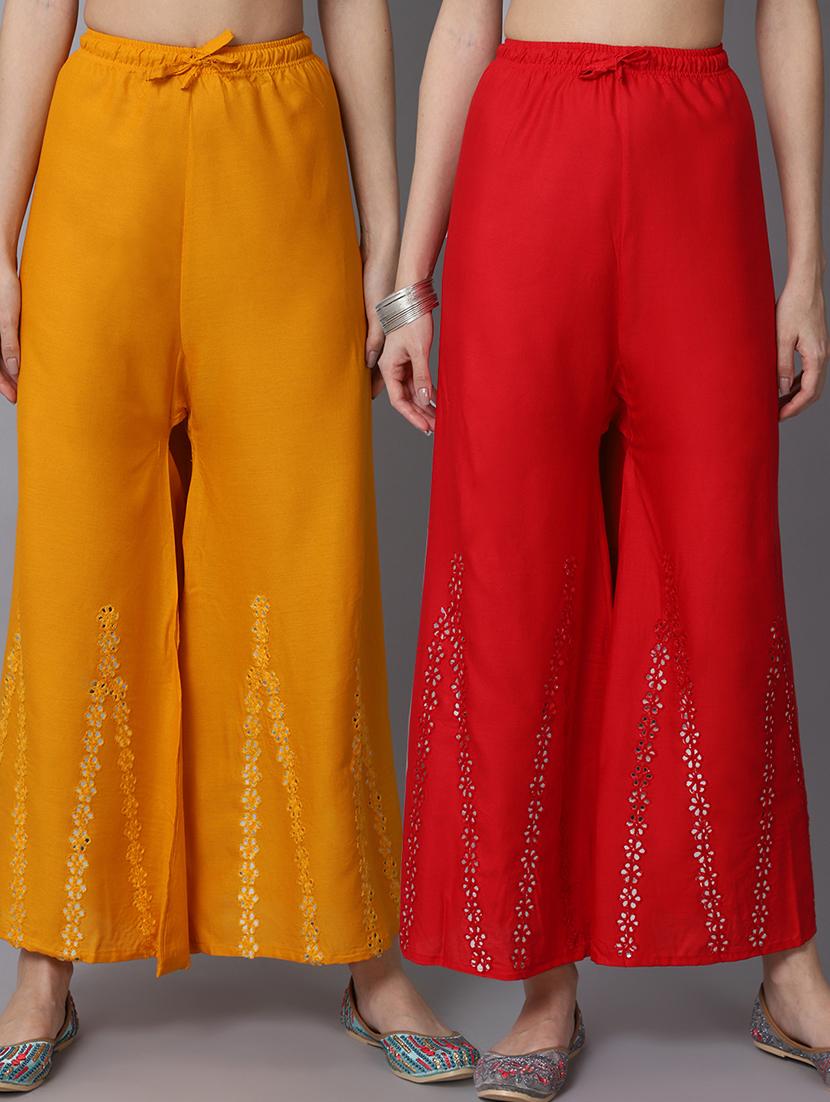 pack of 2 solid flared palazzo - 19125997 - Zoom Image - 0