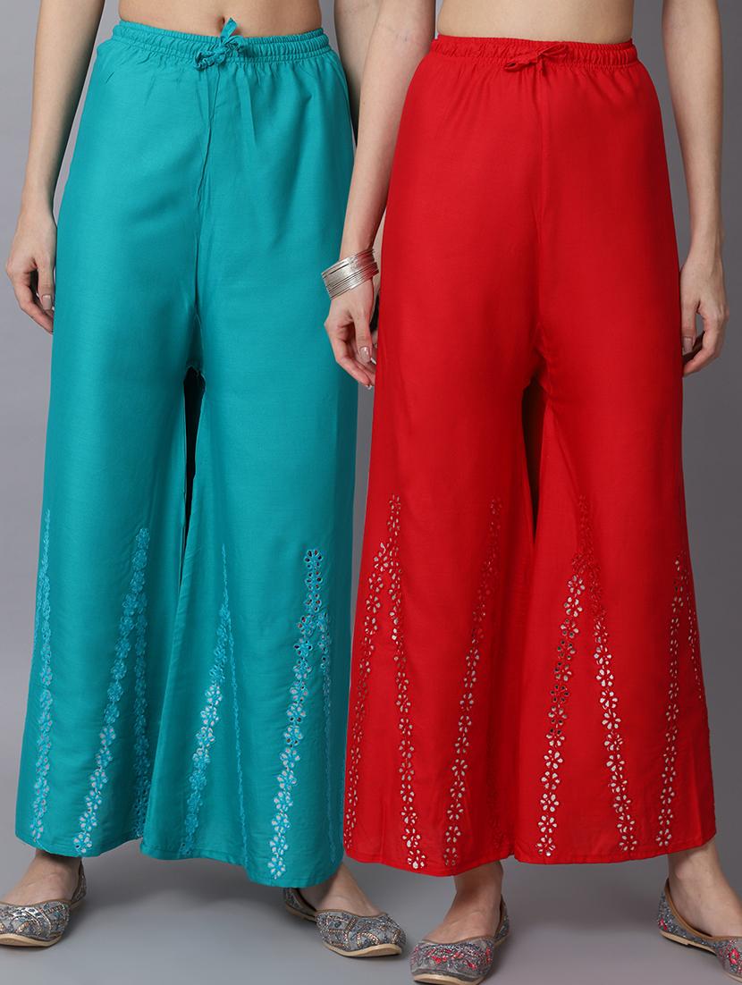 pack of 2 solid flared palazzo - 19125999 - Zoom Image - 0